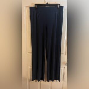 IMAN Global Chic All Day Elegance Wide-Leg Ponte Pant - Blue Woman’s L short